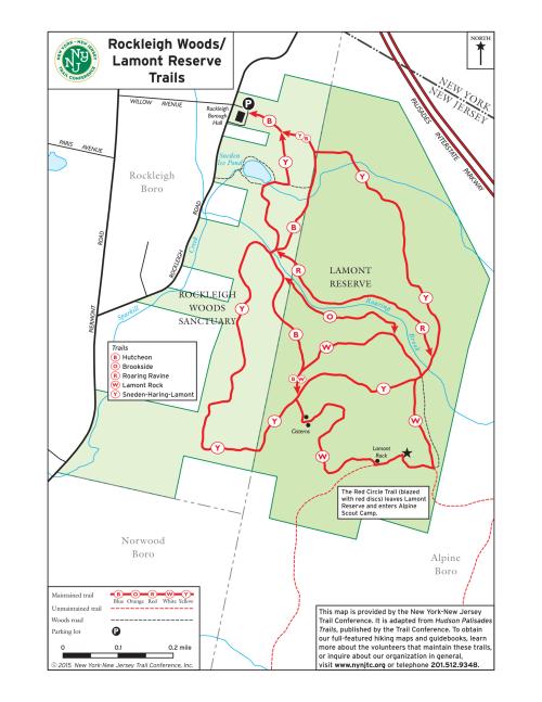 Rockleigh Woods Sanctuary/Lamont Reserve Map