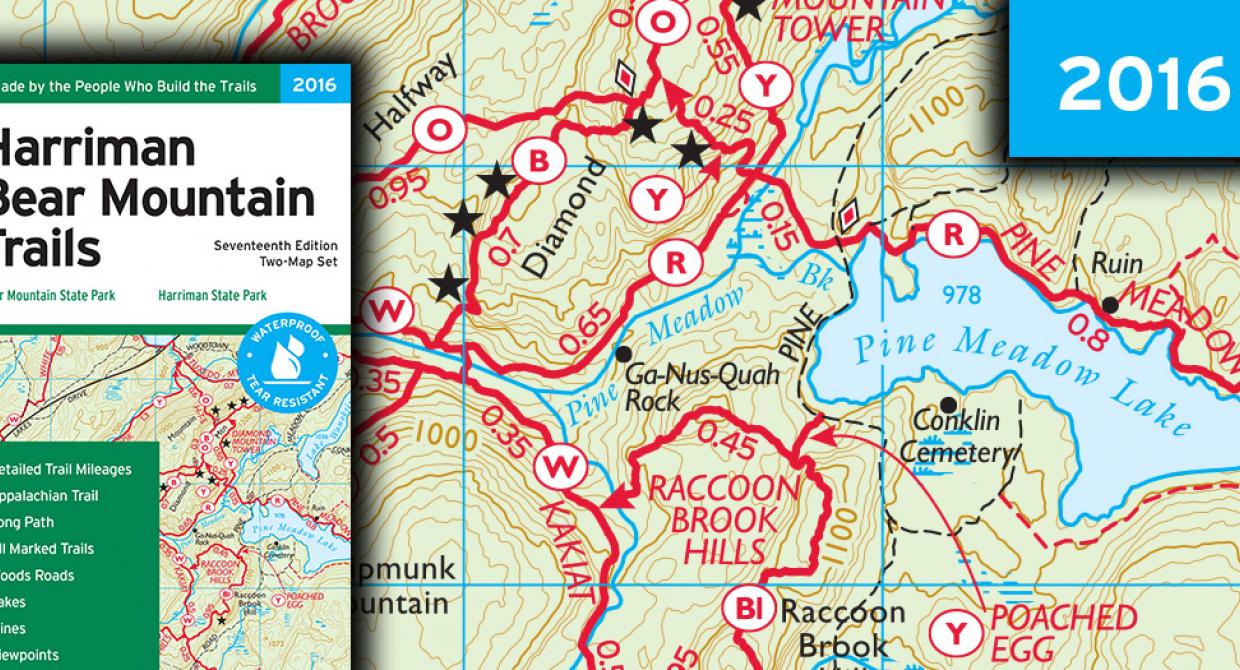 Harriman-Bear Mountain Trails Map 2016, 17th Edition